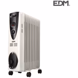 Radiateur à huile - (11 éléments) - puissance : 2500w - avec thermostat et protection contre la surchauffe - fonctionnement s ...