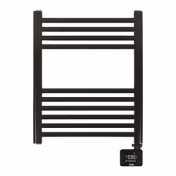 Radiateur sèche-serviettes électrique noir, 400w, 220-240v - 50/60hz. panneau de control touch led, timer de 24h, régulation ...