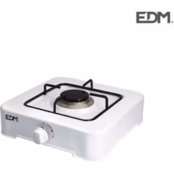 Cuisinière à gaz émaillée 1 feu ø75mm. couleur blanche. à utiliser avec du gaz butane et en extérieur uniquement. dimensions  ...