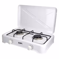 Cusiniere a gaz emaille 2 feu 1 foyer gaz ø65mm + 1 foyer gaz ø75mm. Couleur blanc. A utiliser avec du gaz et uniquement pour ...