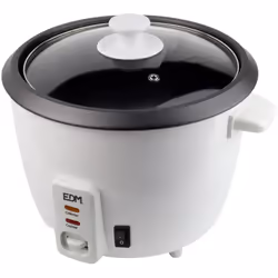 Cuiseur à riz edm 400w 1l avec revêtement antiadhésif et couvercle en verre. bouton on / off. deux fonctions, cuisiner et gar ...