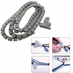 Gaine Spirale Rangement De Câbles 2mts/ 25mm + Sac Polybag Edm