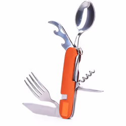 Couteau à couverts multi-outil, avec manche en aluminium, lame en acier inoxydable 420, comprend un étui en nylon et clip de ...