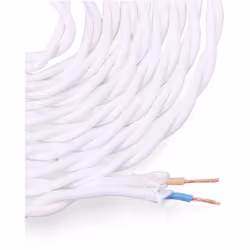 Câble Textile Tressé 2x0.75mm Blanc 5m