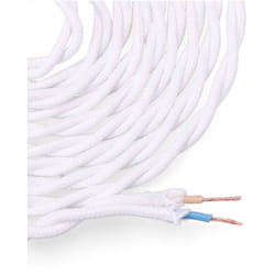 Câble Textile Tressé 2x0.75mm Blanc 5m