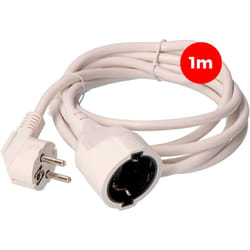 EDM - Rallonge Électrique 3x1,5mm T/Tl 1m Blanche