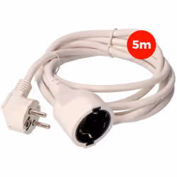 Rallonge Électrique 3x1,5mm T/Tl 5m Blanche Edm
