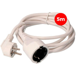EDM - Rallonge Électrique 3x1,5mm T/Tl 5m Blanche