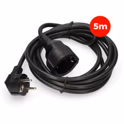 Rallonge Électrique 3x1,5mm T/Tl 5m Noire Edm