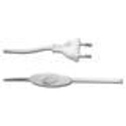 Cordon Dalimentation Avec Interrupteur 3a 15m 2x075mm Câble Plat Blanc Edm