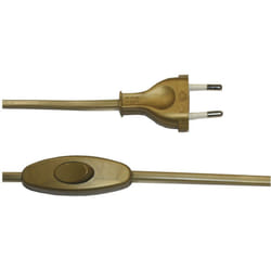 EDM - Cordon d'alimentation avec interrupteur 3a 1,5m 2x0,75mm câble plat or