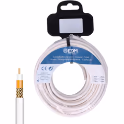 ENROULEUR DE CÂBLE COAXIAL BLINDÉ CUIVRÉ 25m EDM ENROULEUR DE CÂBLE COAXIAL BLINDÉ CUIVRÉ 25m EDM IMPÉDANCE : 75 Ohm. CAPACIT ...