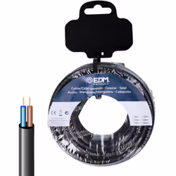 Bobine de 20 m tuyau tubulaire vv-k06/1kv 2 x 2.50 mm² noir 1kv (1000v)