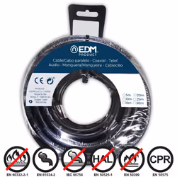 Bobine fil électrique flexible 1,5mm noir 25mts sans halogène. . . . Indice de Protection IP : IP20 Couleur : Noir Certificat ...