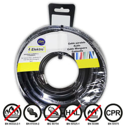EDM - Bobine Fil Électrique Flexible 2,5mm Noir Sans Halogène 10m