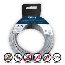 Bobine fil électrique flexible 2,5mm gris 10mts sans halogène