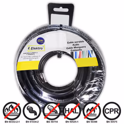Bobine Fil Électrique Flexible 2,5mm Noir Sans Halogène 15m