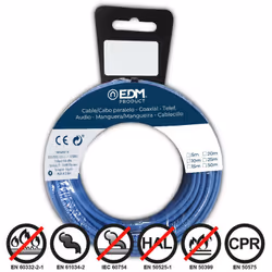 Bobine Fil Électrique Flexible 4mm Bleu Sans Halogène 10m