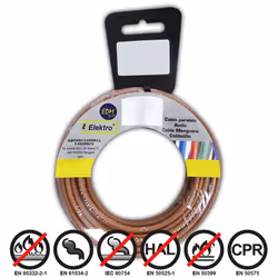 Bobine Fil Électrique Flexible 4mm Marron Sans Halogène 20m