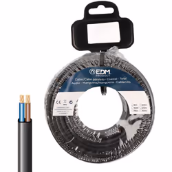Enrouleur 15 m Parallèle Plat Noir 2 X 2,5 MM NG Type de produit : ENROULEUR Marque : EDM
