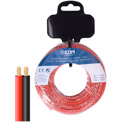 Câble parallèle 2x1mm² rouge/noir, rouleau 5m, tension nominale 48v, pour l'interconnexion audio, vidéo et similaire