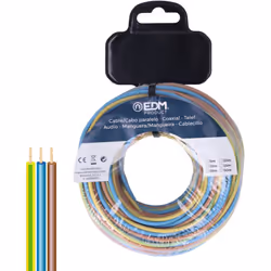 Bobine de câble toronné h07z1-k 3 g 1.5 mm² 3 couleurs, 5 m ofeach cable, total 15 m bleu, brun et bicolore. tension nominale ...