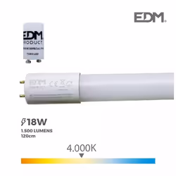 Tube LED EDM F 18 W T8 1500 lm Ø 2,6 x 120 cm (4000 K)