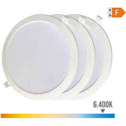 EDM - Downlight led 31567 18 w ø 22 x 3,2 cm 3 unités (6400 k) - Marque : Produit - ean : 8425998315677