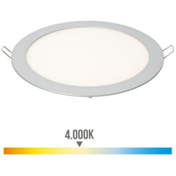 EDM - Downlight Led Encastré Rond 20w Lumière Du Jour 4000k 1500lm Chrome Ø22.5cm