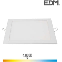 Downlight led 20W carré 22cm Blanc - Blanc Naturel 4000K