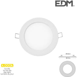 EDM - Downlight led 6W rond ∅11,7cm Blanc - Blanc Naturel 4000K