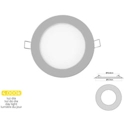 Mini Downlight Led Rond 6w 4000k Lumière Du Jour. Couleur Chrome ø11,7cm EDM
