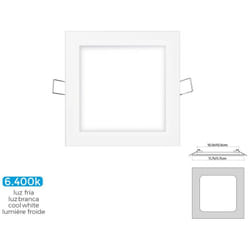 Mini Downlight Led Carré 6w 6400k Lumière Froide. Couleur Blanc 11,7x11,7cm Edm