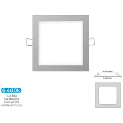 Mini Downlight Led Carré 6w 6400k Lumière Froide. Couleur Chrome 11,7x11,7cm EDM