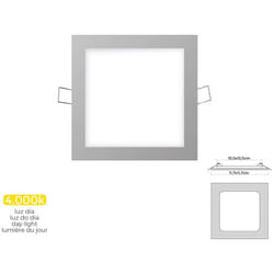 Mini Downlight Led Carré 6w 4000k Lumière Du Jour. Couleur Chrome 11,7x11,7cm EDM