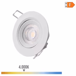 Luminaire à Culot 1 x carré Blanc Downlight LED 5W avec un flux lumineux de 380lm. Dimensions : finition Blanc. Dimensions :  ...