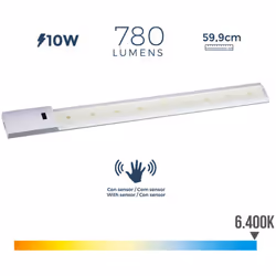Réglette LED 10W avec un flux lumineux de 780lm. Dimensions : finition Gris. Réalisée en Aluminio livrée avec driver, support ...