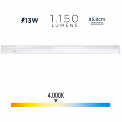 Réglette Led Électronique 13w Connectable Max. 12pcs Mesures: 3,6x83,8x3cm (largeur/profondeur/hauteur) 4000k Lumière Du Jour ...