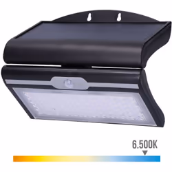 APPLIQUE MURALE SOLAIRE 6W 430Lm 6.500K AVEC CAPTEUR NOIR EDM APPLIQUE MURALE SOLAIRE 6W 430Lm 6.500K AVEC CAPTEUR EDM DE COU ...