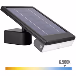 Applique solaire led 6 w 720 lm 6 500 k lumière froide. Avec crépuscule et détecteur de mouvement. Couleur noire. Panneau sol ...
