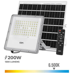 Projecteur EDM Télécommande Panneau solaire photovoltaïque 200 W 1500 Lm 35 x 35 cm 23,8 x 23,3 x 4,3 cm (6500 K)