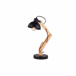 Lampe de Bureau - EDM - Flexo Architecte Vintage en bois - Noir - 60W