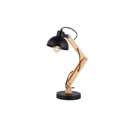 Lampe de Bureau - EDM - Flexo Architecte Vintage en bois - Noir - 60W