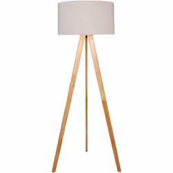 [Matériaux] Lampadaire en bois et tissu pour un style chaleureux et naturel. [Dimensions] Hauteur de 150 cm et abat-jour de 4 ...