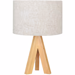 [Matériaux] Cette lampe de table est faite de bois et de tissu pour un style nature et chaleureux. [Dimension] Avec un diamèt ...