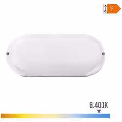 Applique Murale Ovale Led 18W 1820Lm 6400K Edm. En Plastique, Dimensions 23X4,5X10,2Cm Non Gradable, Ra 80, Ip44