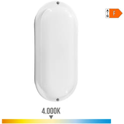 EDM - Applique led Ovale avec Capteur - 18W - 1820lm - Blanc - 4000K - 10,2 x 4,5 x 23 cm - IP44
