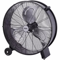 Ventilateur Industriel 180w Ø65cm Edm. Lames De 58 Cm. 3 Vitesses. Grille De Sécurité. Tête À Position Fixe. Roues Pour Le Dé ...