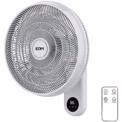 Ventilateur Mural 55w 40cm Avec Commande Edm