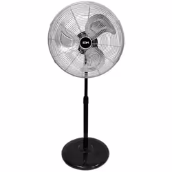 Ventilateur industriel sur pied 80w ø50cm edm. 3 vitesses de ventilation, grille de sécurité, tête réglable en position fixe, ...